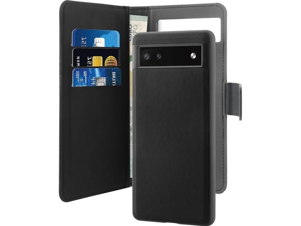 Google Pixel 6a Wallet, Detachable, Black fra Puro